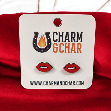 Bold Red Lips Stud Earrings - Stud Earring - Charm and Char